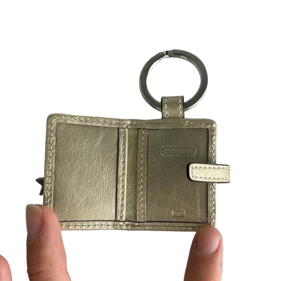 COACH Canvas Keychain and Photo Holder with Rare Metal Star Coach Charm - Picture 5 of 5